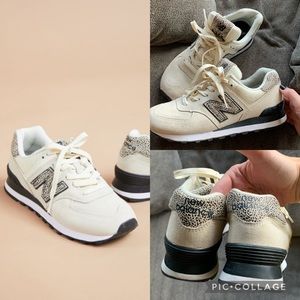 New Balance like new 574 Animal Print Leopard Cream Sneaker 9